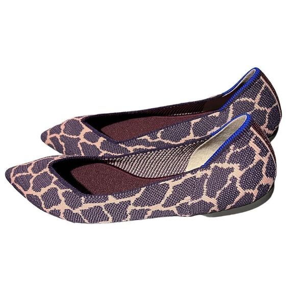 Rothys The Point Violet Giraffe‎ Retired!! Women’s Size 10.5 Safari Animal Print - Picture 3 of 12